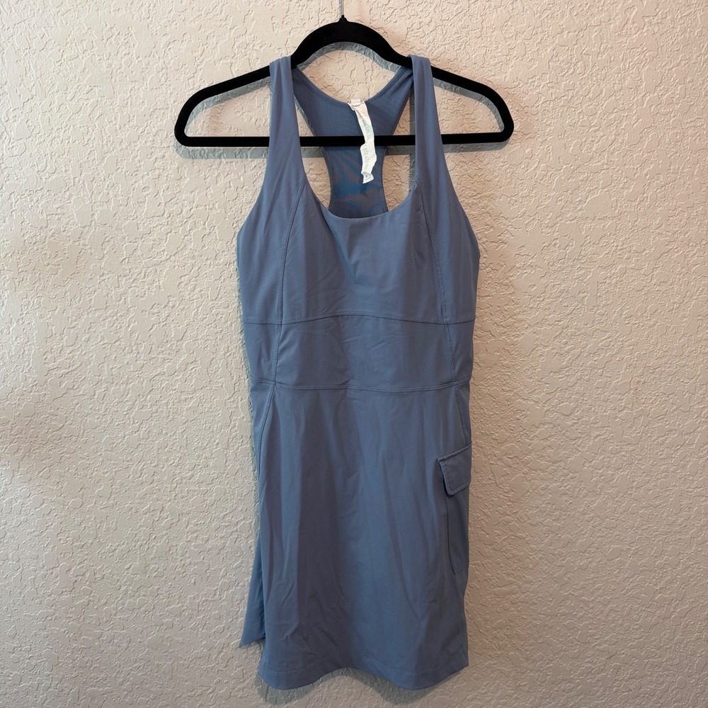 Fabletics One-Piece Active Dress Medium Blue Racerback Cargo Pocket DS2458611 - Picture 2 of 8